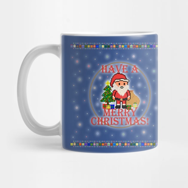 Have A Merry Christmas Santa! (Red Letters on Blue) by gkillerb